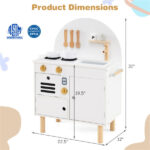 White Wooden Kids Play Kitchen with Interactive Stove & Sink, ASTM/CPSIA Compliant Pretend Cooking Set for Ages 3+ - Image 4