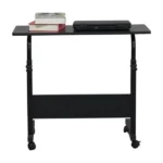 Rolling Desk Adjustable Height Side Table P2 Chipboard Steel Black 31.5x15.75in (Shipment from Walmart) - Image 6