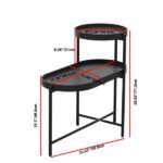 2-Tier Black Side Table with Storage Sofa Table for Living Room Metal Frame & Wooden Desk End Table - Image 4