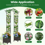 2-in-1 Garden Arch with Planter Boxes - Self-Watering System, 8 Lockable Wheels & PE-Coated Metal - Image 7