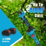 2-in-1 Electric Pruning Shear with Pole - 850W Brushless Motor, 200min Run Time, 4.5-6.3ft Extension for Perfect for Hedges, Trees, and Gardens - Image 4