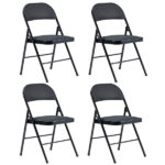 Same Code 33457557 4pcs Elegant Foldable Iron & PVC Chairs for Convention & Exhibition Black - Image 52