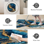 Three-piece kitchen rug set, non-slip and washable, abstract pattern kitchen hallway rug, soft and comfortable, suitable for sinks, floors, entrances, hallways and bathrooms. - Image 5