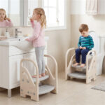  Convertible 2-Step Toddler Step Stool Multifunctional Kids Ladder Seat for Kitchen Bathroom - Image 6