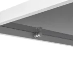 Modern Coffee Table, Tempered Glass Tabletop, Rectangle Coffee Table with Sturdy MDF Base and White Iron Legs, Easy Assembly Living Room Furniture, 38.39 Inch Length, Gray Color (Shipment from Walmart) - Image 3