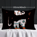 Satin Pillow Case Elephant Print - 2 Pack King(20''x40'') Ethnic Pillowcase - Set of 2 Silk Pillow Cases with Envelope Closure (Turquoise Coffee) - Image 8