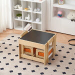 Children's Wooden Table And Chair Set With Two Storage Bags (One Table And Two Chairs) - Image 44