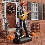 7.3ft Ghostly Musician with Dog, 6 LEDs, Black, White, Orange, Halloween Inflatable Decoration, 1500mA, 12V, US Standard - Image 12
