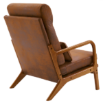 Same Code 28822889 High Back Solid Wood Armrest Backrest Iron Frame Bronzing Cloth Indoor Leisure Chair Orange - Image 6