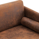 97*71*74cm 1.5 Seats Hot Stamping Cloth Surrounding Chair With Pillow Indoor Circle Chair Dark Brown - Image 23
