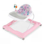 Pink Foldable Baby Walker with Detachable Tray & Shape Sorter Toys, 3-Level Height Adjustable for 6-12 Months - Image 4