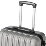 ABS Trolley Case 20in 24in 28in 3PCS Suitcase Set Striped Textured Suitcase Silver Gray - Image 8