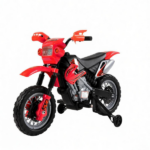 Red 6V Kids Electric Ride On Toy – Motorcycle with Dirt Bike Style, Street Bike Design, Battery Powered, Training Wheels, Headlight, Ages 5-8 - Image 2