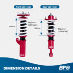 BFO Coilovers Spring Shocks Lowering Kit for Mitsubishi Lancer 08-16 - Image 2