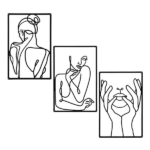 CIFbuy 3Pcs Abstract Metal Wall Art Minimalist Line Drawing Decor Indoor Outdoor Hanging Holiday Gift(TikTok, temu pick-up service) - Image 5