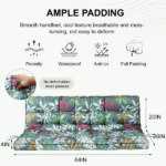 Outdoor Swing Cushions 55 Inch, Waterproof 4" Thick Porch Swing Cushion Replacement with Backrest and Ties, Comfortable 2-3 Seat Pation Swing Pad for Backyard, Garden, Lawn, Outdoor Furniture flower - Image 5