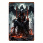 CIFbuy 1pc Dark Angel Metal Sign, 2D Flat Fire Of Hell Painting Wall Art, Durable Decor Plaque For Bar Bedroom Restaurant Kitchen Home TikTok, TikTok, Self-pickup Logiopics - Image 6
