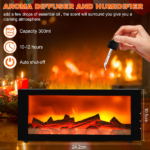 Upgraded 300ml Fireplace Diffuser Essential Oil 7 Colorful Large Flame Fire Humidifier Changing Aroma Diffuser for Aromatherapy Yoga Room Bedroom, Room, Office, Home with Remote Timer and Auto Off - Image 7