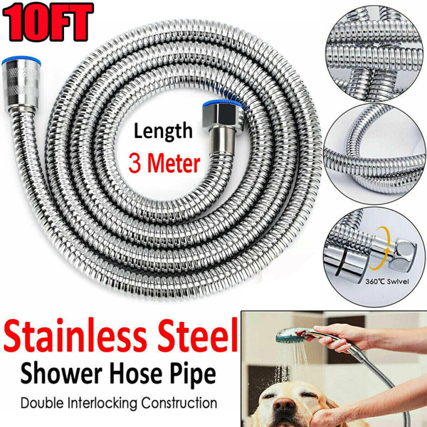 3m/118" Shower Head Hose Handheld Bathroom Flexible Tube(Not included Shower Head (US Logistics only For USPS.TK/TMEU only For self-pickup)