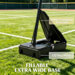 Outdoor Portable Basketball Hoop 8-10ft Adjustable Goal with 47 Inch Shatterproof Backboard Hand-Crank Lift for Basketball Court - Image 8