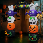 Replace 5233203 8.2 FT Cute Halloween Inflatables Pumpkin Archway Outdoor Decoration, Giant Blow up Yard Arch Decorations with Built-in LED Lights for Holiday Party Front Yard Lawn Garden Decor - Image 11