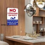 CIFbuy 1PC 8x12 Inch No Lifeguard On Duty Pool Warning Sign, Swim At Your Own Risk Metal Plaque, Distressed Finish Waterproof Rustproof TikTok, TikTok, roof Self-pickup Logiopics - Image 3