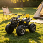Yellow 12V Kids Electric ATV – Recharging Ride-on Quad with Realistic Headlights & Wide Traction Wheels - Image 8