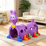2-Section Purple Toddler Play Tunnel – Kids Crawl & Climb Through Indoor Outdoor Play Structure - Image 5