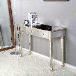Three Drawers Mirror Table Dressing Table Console Table - Image 19