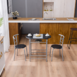 Same Code 67657426 PVC Breakfast Table (One Table and Two Chairs) Black - Image 31