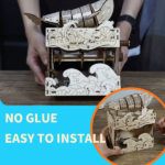 3d wooden puzzle Hand Whale music box Handmade Assembly Model kit Holidays birthdays Christmas gifts - Image 4
