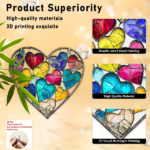 CIFbuy Rainbow Heart Acrylic Sun Catcher Colorful Window Hanging Decoration Gift for Valentine Spring Garden (TikTok, temu pick-up service) - Image 3