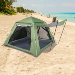 240*240*150cm Spring Quick Open Four-Person Family Tent Camping Tent Green - Image 19