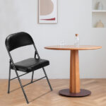 Same Code 33457557 4pcs Elegant Foldable Iron & PVC Chairs for Convention & Exhibition Black - Image 41