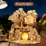3D Wooden Puzzle Tree House With Light Handmade Crafts Assembly Model Kits Creative Decoration Birthday and Christmas Gifts - Image 2