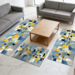 Three-piece kitchen rug set, non-slip and washable, abstract pattern kitchen hallway rug, soft and comfortable, suitable for sinks, floors, entrances, hallways and bathrooms. - Image 7