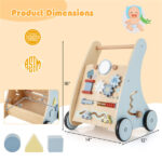 Multi-Functional Baby Activity Walker, Anti-O-Leg Design Wooden Walker with Storage for Toddlers - Image 4