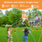10FT Climbing Dome for Kids Jungle Gym Apply To Park Dome Climber With Swing Playground Equipment,Blue - Image 8