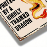 CIFbuy Vintage Dragon Warning Metal Sign, Rustproof UV Resistant" Iron Art Plaque, 2D Flat Unframed Home Decor, Unframed Home Decor, Funny Fantasy Wall Art ikTok, ikTok, t Self-pickup Logiopics - Image 5