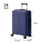 Non-TSA customs lock 4-in-1 PP trolley case, 16in, 20in, 24in, 28in PP, navy blue - Image 5