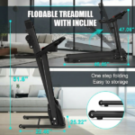 Compact Folding Treadmill for Home - 2.5HP Quiet Brushless Motor, 3-Level Incline, 7.5 MPH, Shock Absorption, Space-Saving Design for Running, Walking - Treadmill for Small Spaces & Home Use - Image 7