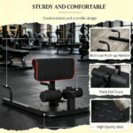 Black 3-in-1 Padded Push Up Sit Up Squat Machine: All-in-One Home Gym Fitness Equipment for Core & Lower Body Workout - Image 4