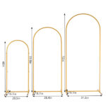 (5.9ft+4.9ft+3.9ft) Three-Piece Set Wedding Arc Top Iron Art Wedding Iron Arch Gold - Image 10