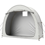 6.8x2.6FT Light Gray Arc Bicycle Storage Shed, 210D PU Silver Coated Oxford Cloth Bike Storage Tent with Fiberglass Frame - Image 2