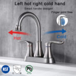 2-Handle 4-Inch Brushed Nickel Bathroom Faucet, Bathroom Vanity Sink Faucets with Pop-up Drain and Supply Hoses[Unable ship on weekends, TK/TEMU only for pickup, only TX10643 warehouse supports GOFO] - Image 4