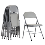 Same Code 31709558 6pcs Elegant Foldable Iron & PVC Chairs for Convention & Exhibition Gray - Image 2