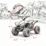 Green 12V Electric Kids ATV – 4 Wheeler Ride On, Dual Motors, High Low Speed, Music & Headlights, 3.7 MPH Top Speed - Image 3