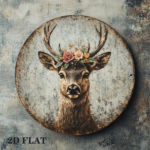 CIFbuy 1pc 8x8in Vintage Deer Head Wreath Sign, "" Deer Head Wreath Sign, Wreath Sign, 2D Flat Round Aesthetic Antler Plaque TikTok, Temu Self-pickup Logiaqics - Image 4