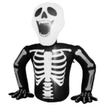 6ft Half-Skull Inflatable Decoration with 3 LED Lights, Black and White, 1000mA, 12V (US Standard) - Image 11