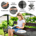 Outdoor Bench Cushion, 60 × 20 × 4 Inch, Tufted Waterproof Swing Cushion with Ties, for Patio Bench or Window Seat - Image 5